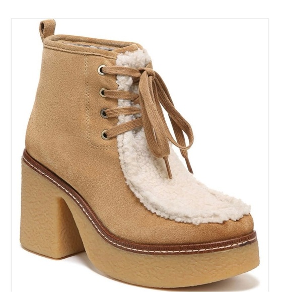 Sam Edelman Shaw Lace Up Women's Tan Suede Ankle Boots - Picture 1 of 13